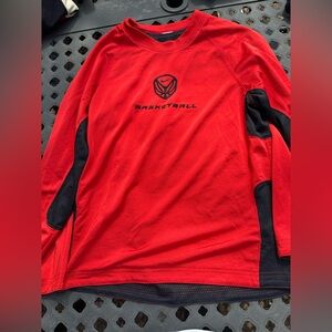 Nike Red and Black Long Sleeve Basketball Tee